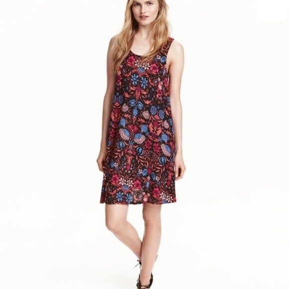 H&M sleeveless floral shift dress size medium - Picture 3 of 7